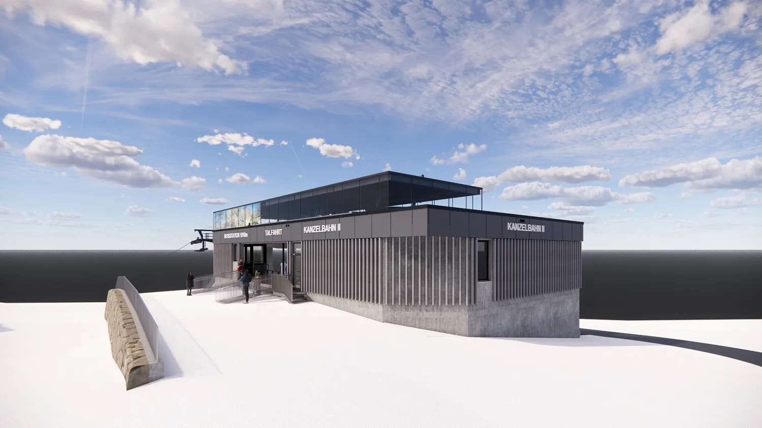 Rendering der Bergstation Kanzelbahn II auf der Gerlitzen Alpe